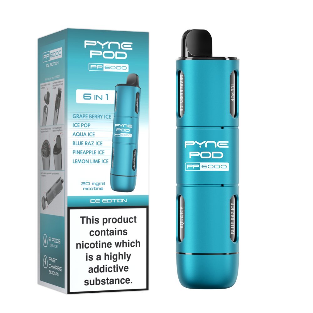 6 In 1 Pyne Pod PP6000 Disposable Vape Pod Kit - Pyne Pod - 6 In 1 Pyne Pod PP6000 Disposable Vape Pod Kit - theno1plugshop - Vape Fast UK