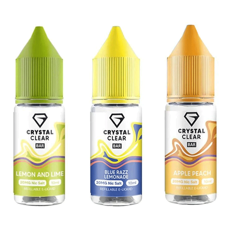 Crystal Clear Nic Salts 10ml E-Liquids Pack of 10