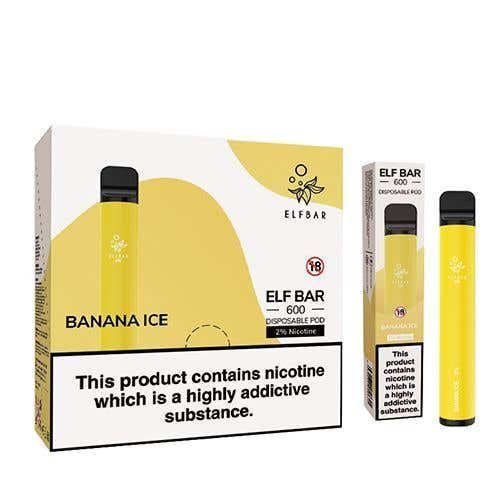 Banana Ice Elf Bar 600 Disposable Vape 10x Multipack - 20MG - Banana Ice Elf Bar 600 Disposable Vape 10x Multipack - 20MG - Vape Fast UK