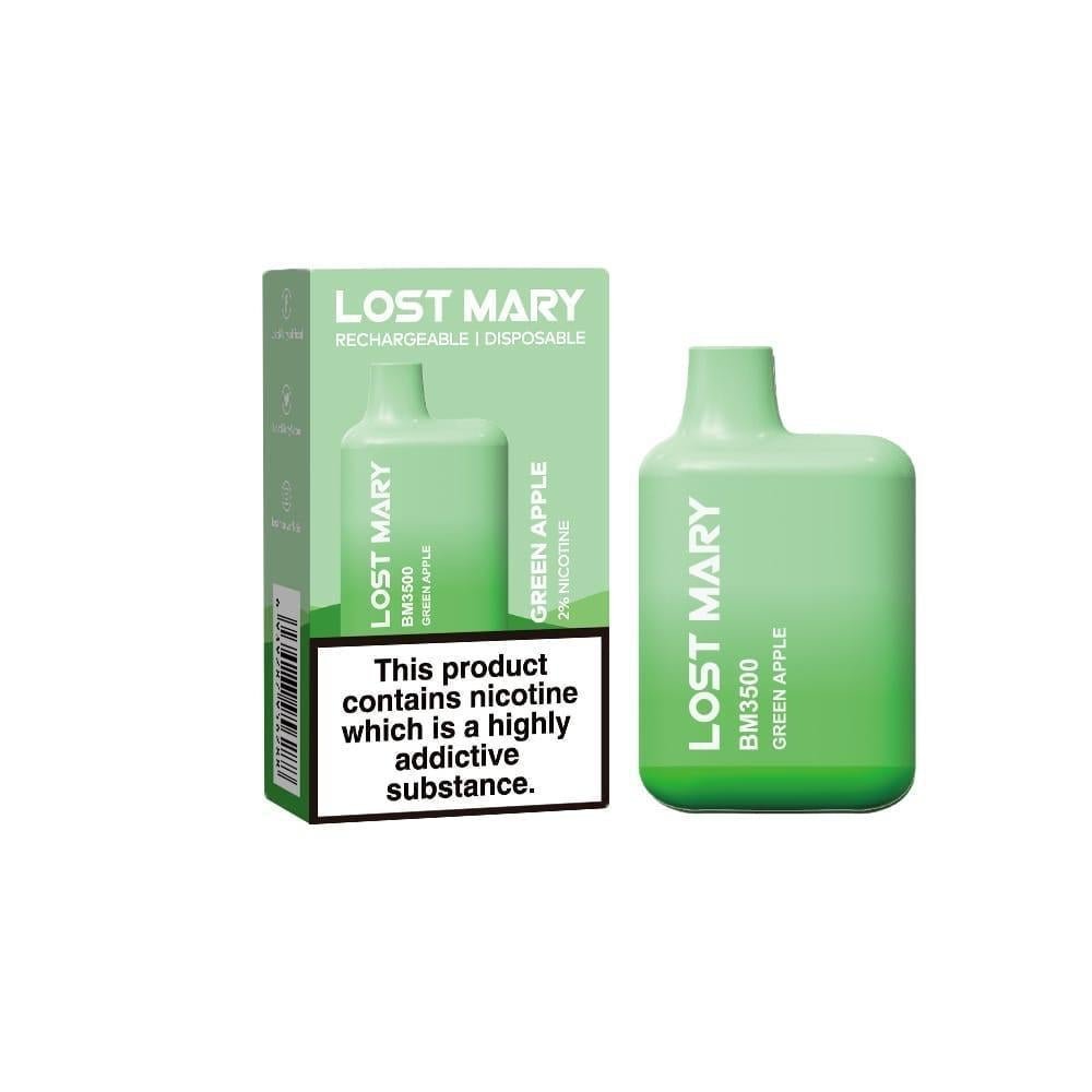 Green Apple Lost Mary BM3500 Disposable Device - Box Of 10 - Green Apple Lost Mary BM3500 Disposable Device - Box Of 10 - Vape Fast UK