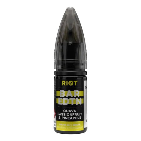 Guava Passionfruit Pineapple Riot Bar EDTN Nic Salt E liquid 10x10ml - Guava Passionfruit Pineapple Riot Bar EDTN Nic Salt E liquid 10x10ml - Vape Fast UK