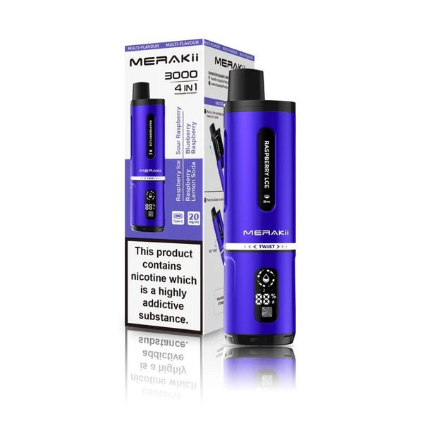 Merakii 3000 Disposable Vape 4 in 1 Pod System Kit - Box of 5 - Merakii 3000 Disposable Vape 4 in 1 Pod System Kit - Box of 5 - Vape Fast UK