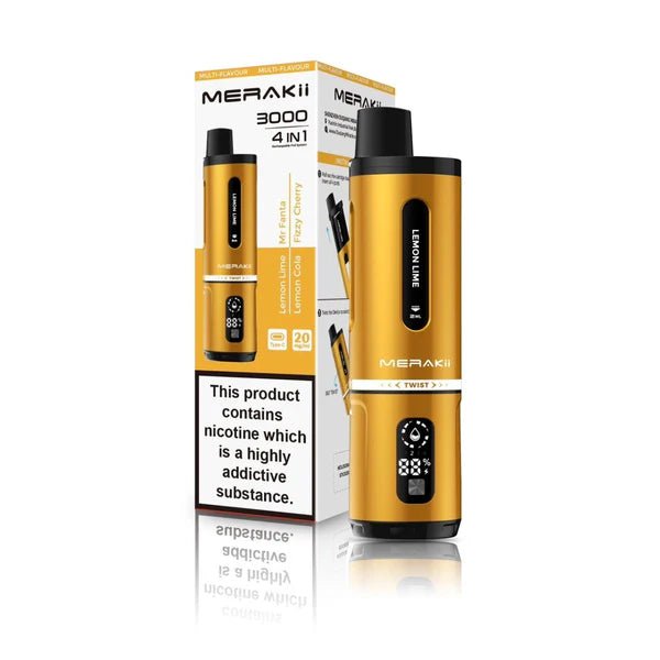 Merakii 3000 Disposable Vape 4 in 1 Pod System Kit - Box of 5 - Merakii 3000 Disposable Vape 4 in 1 Pod System Kit - Box of 5 - Vape Fast UK