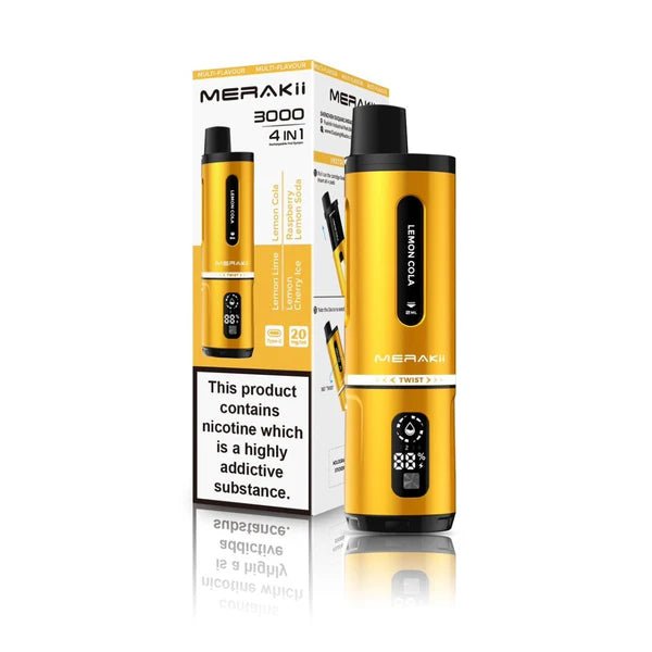 Merakii 3000 Disposable Vape 4 in 1 Pod System Kit - Box of 5 - Merakii 3000 Disposable Vape 4 in 1 Pod System Kit - Box of 5 - Vape Fast UK