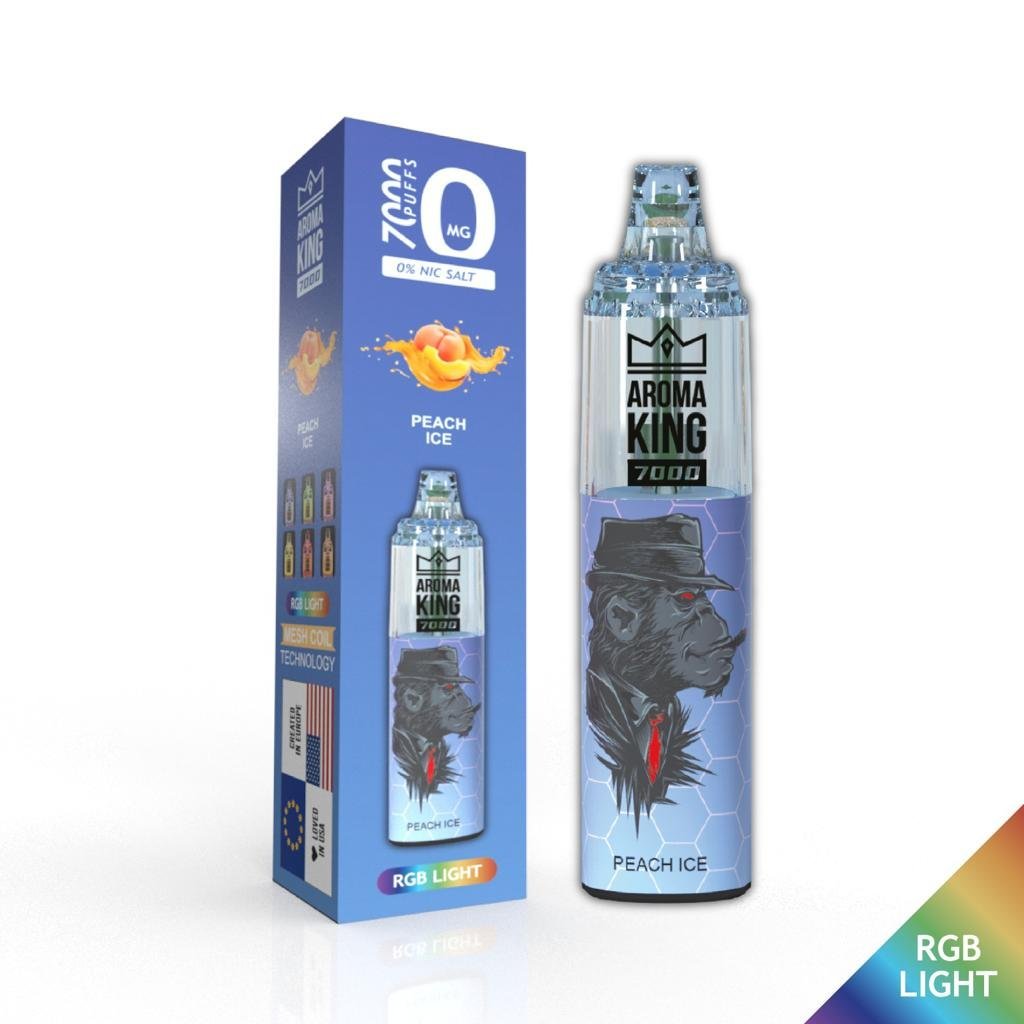 Peach Ice Aroma King 7000 Disposable Device Kit - 0MG - Peach Ice Aroma King 7000 Disposable Device Kit - 0MG - Vape Fast UK