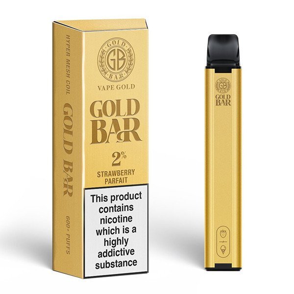 Strawberry Parfait Gold Bar 600 Disposable Vape Device - Strawberry Parfait Gold Bar 600 Disposable Vape Device - Vape Fast UK