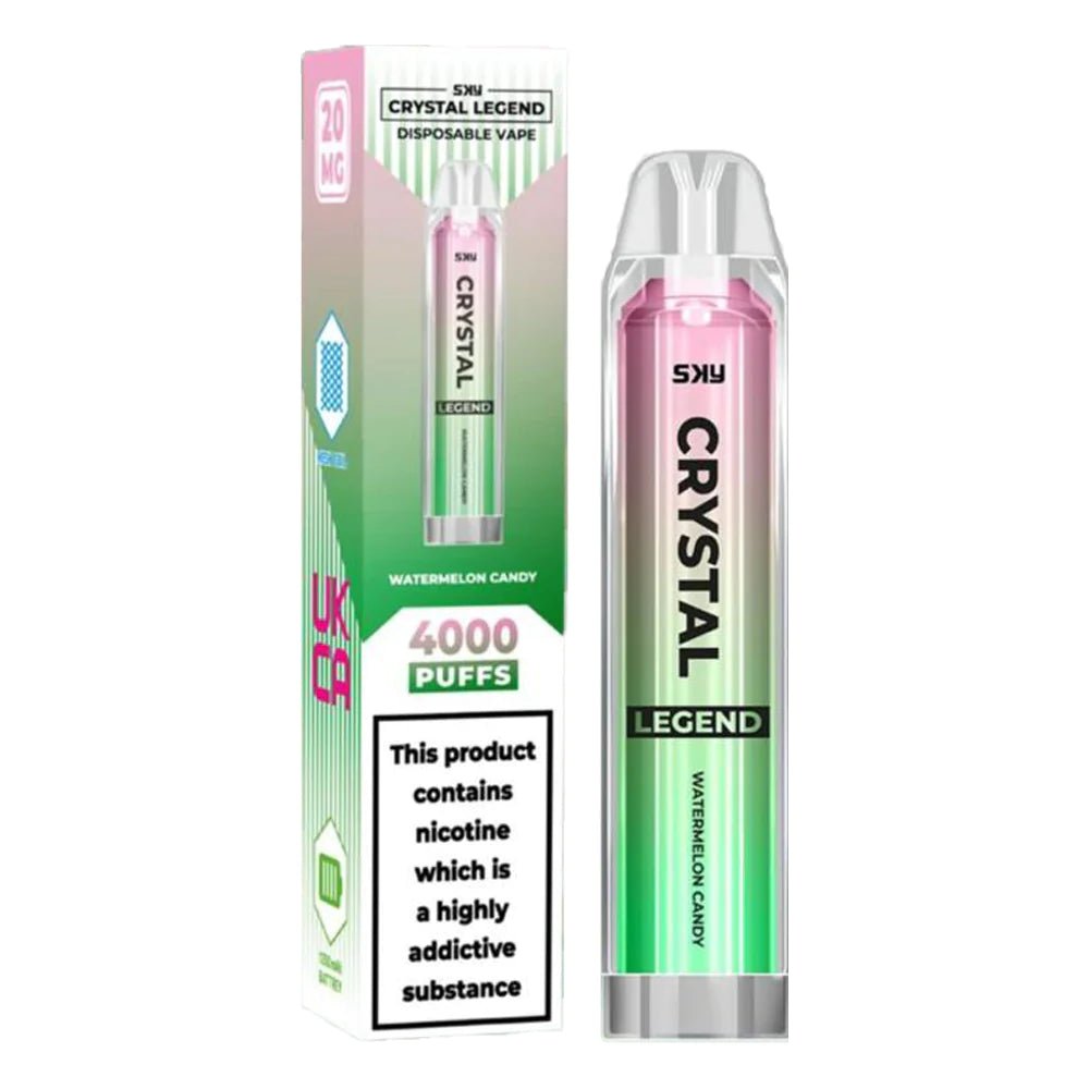 Watermelon Candy Sky Crystal Legend 4000 Disposable Device - 20MG - Watermelon Candy Sky Crystal Legend 4000 Disposable Device - 20MG - Vape Fast UK