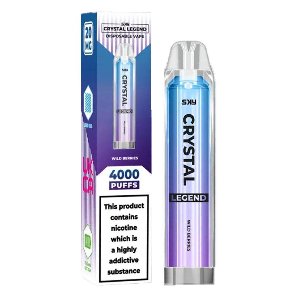 Wild Berries Sky Crystal Legend 4000 Disposable Device - 20MG - Wild Berries Sky Crystal Legend 4000 Disposable Device - 20MG - Vape Fast UK