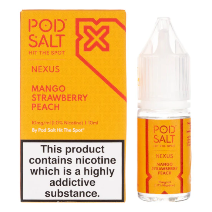 Mango Strawberry Peach Nexus Pod Salt Nic Salt E liquid 10x10ml