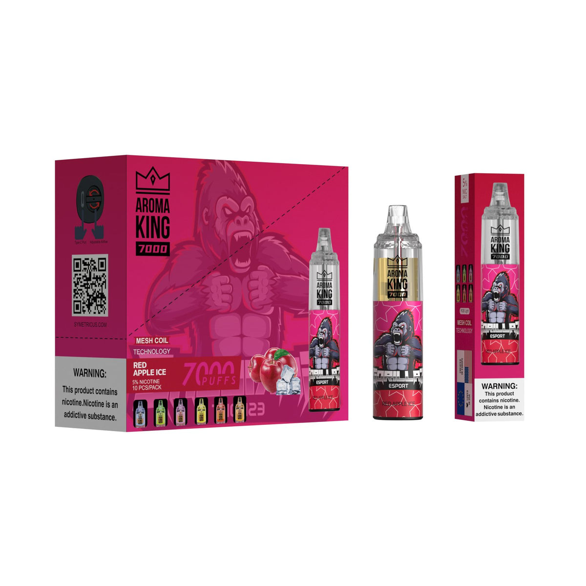 Red Apple Ice Aroma King 7000 Disposable Vape 10x Multipack
