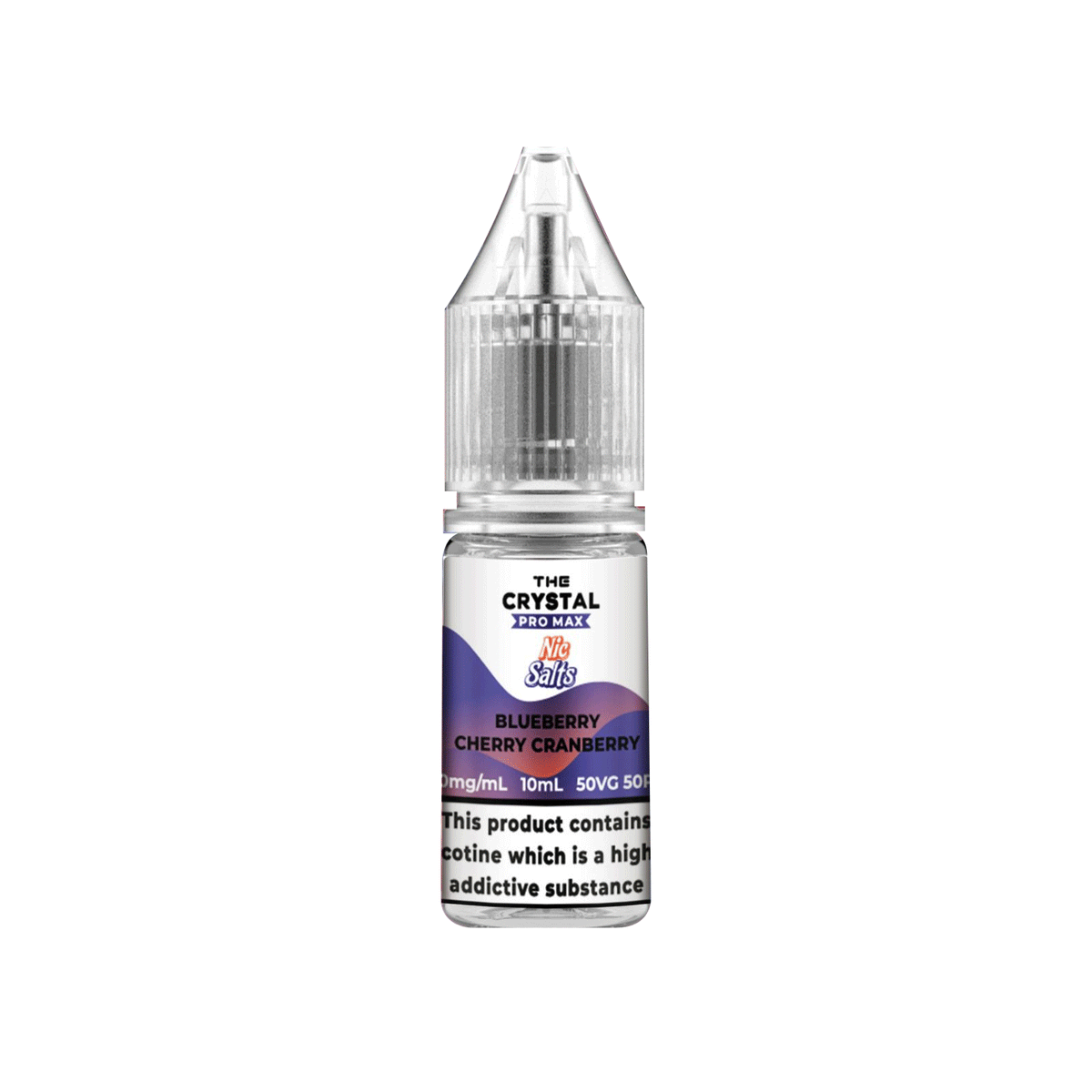 The Crystal Pro Max Blueberry Cherry Cranberry Nic Salt E-Liquid 10x10ml