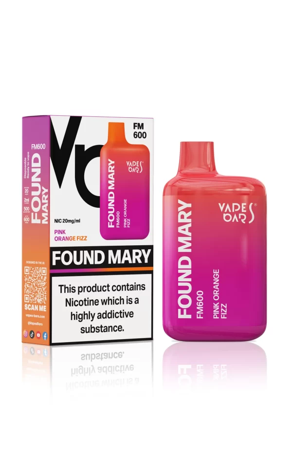 Buy Vapes Bars Found Mary FM600 Pink Orange Fizz Disposable Vape Pen