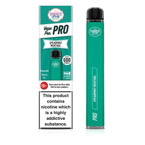 Buy Spearmint Menthol Dinner Lady Vape Pen Pro 600 Disposable Pod Kit