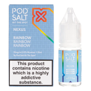 Rainbow Nexus Pod Salt Nic Salt E liquid 10x10ml