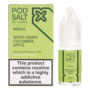 White Grape Cucumber Apple Nexus Pod Salt Nic Salt E liquid 10x10ml